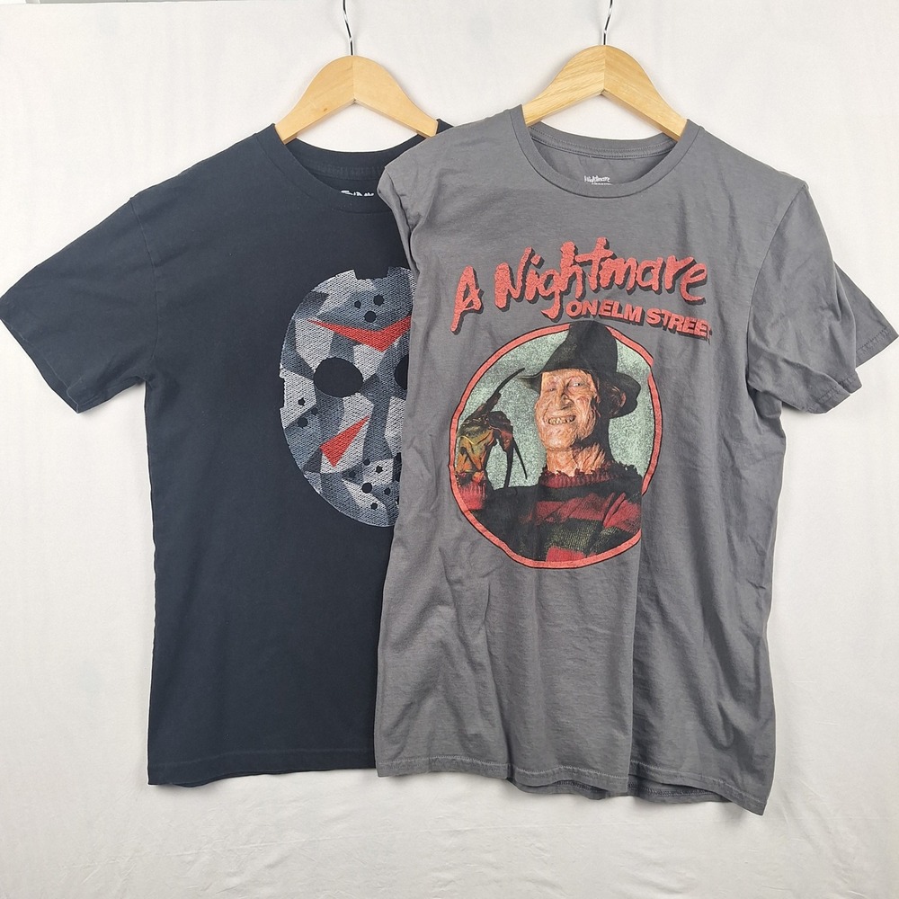 Friday the 13th Nightmare on Elm Street Horror T-Shirt Bundle Jason Freddy S M